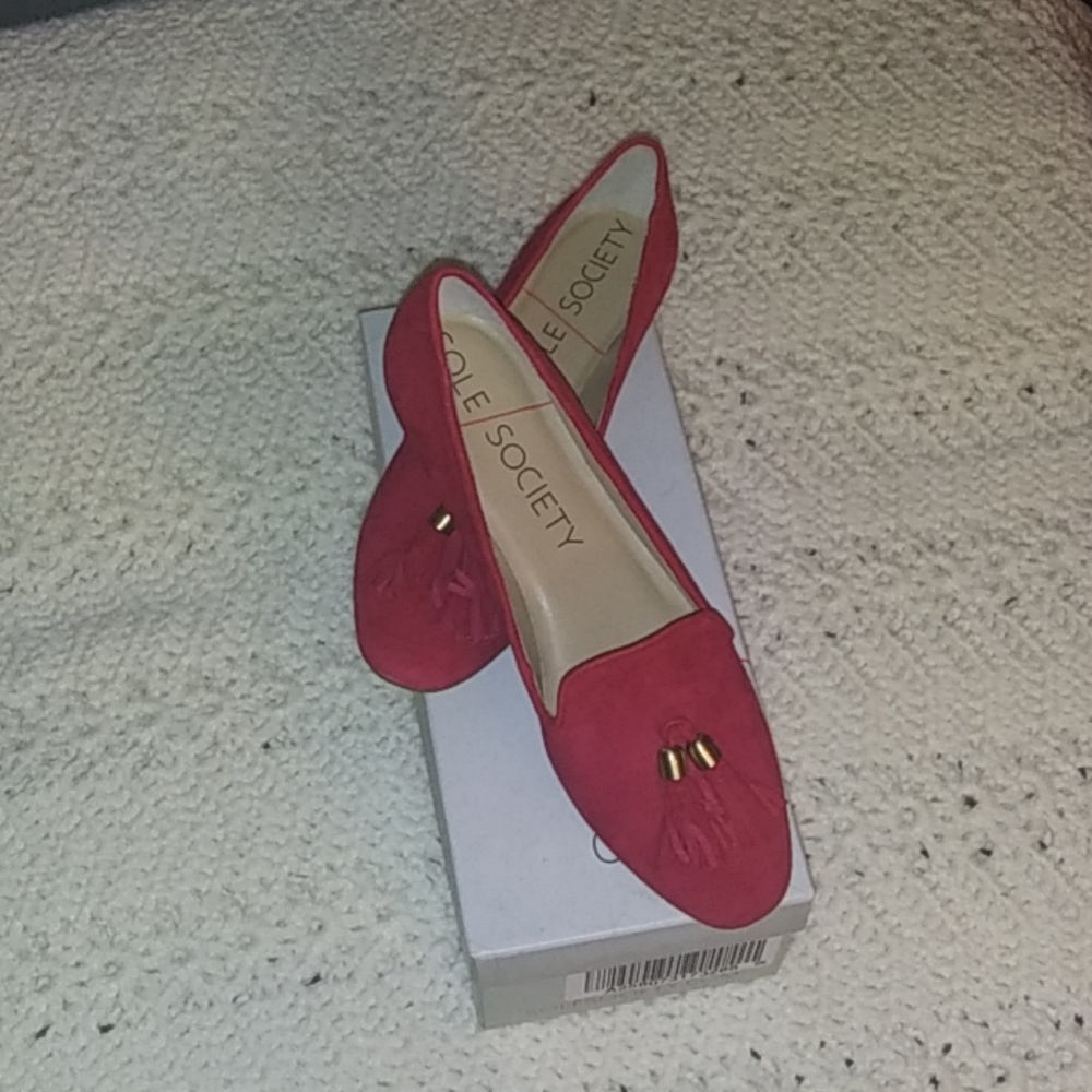 Sole/ Society Red Suede Shoes